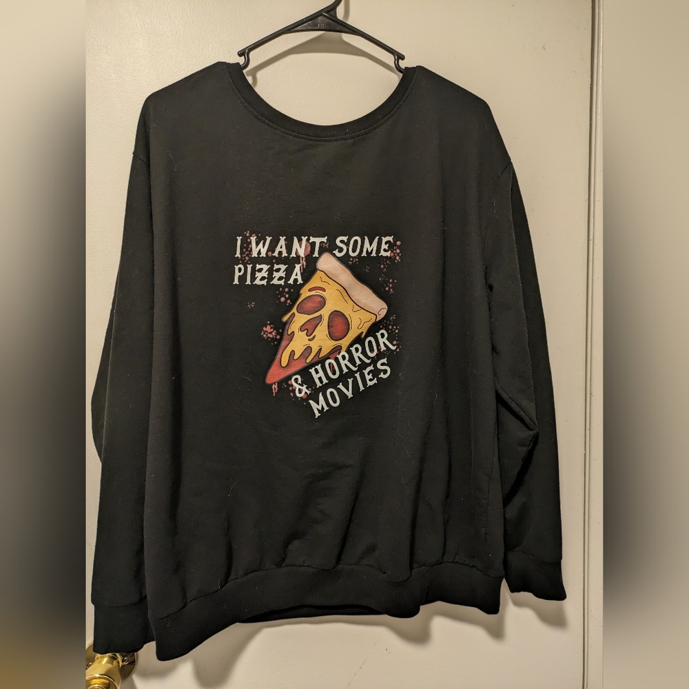 Pizza and Horror movie sweater